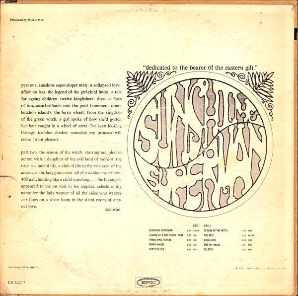 Donovan : Sunshine Superman (LP,Album,Mono)