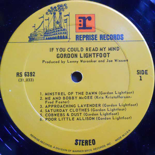 Gordon Lightfoot : If You Could Read My Mind (LP,Album,Reissue)