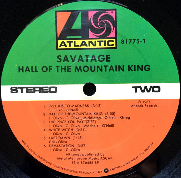Savatage : Hall Of The Mountain King (LP,Album)