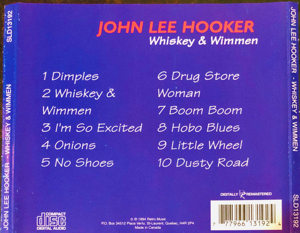 John Lee Hooker : Whiskey & Wimmen (Album,Compilation)