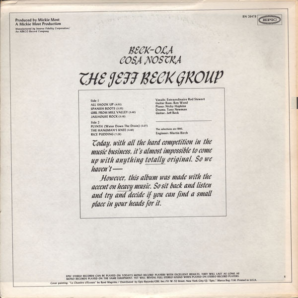Jeff Beck Group : Beck-Ola (LP,Album)