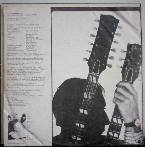Pete Townshend : All The Best Cowboys Have Chinese Eyes  (LP,Album)