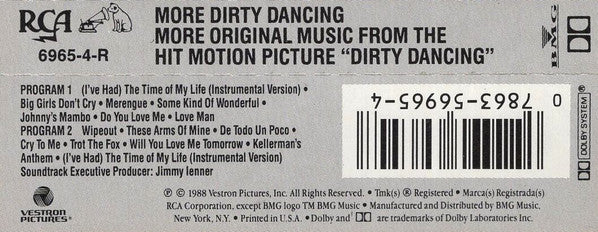 Various : More Dirty Dancing - More Original Music From The Hit Motion Picture Dirty Dancing (Compilation)
