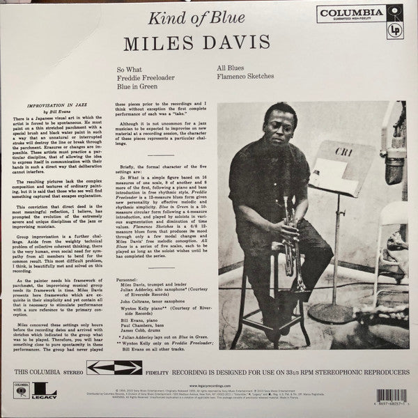 Miles Davis : Kind Of Blue (LP,Album,Reissue,Remastered,Stereo)