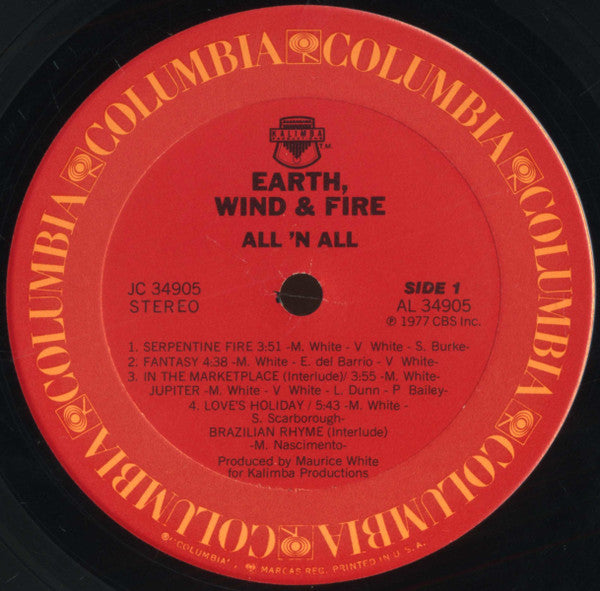 Earth, Wind & Fire : All 'N All (LP,Album,Stereo)