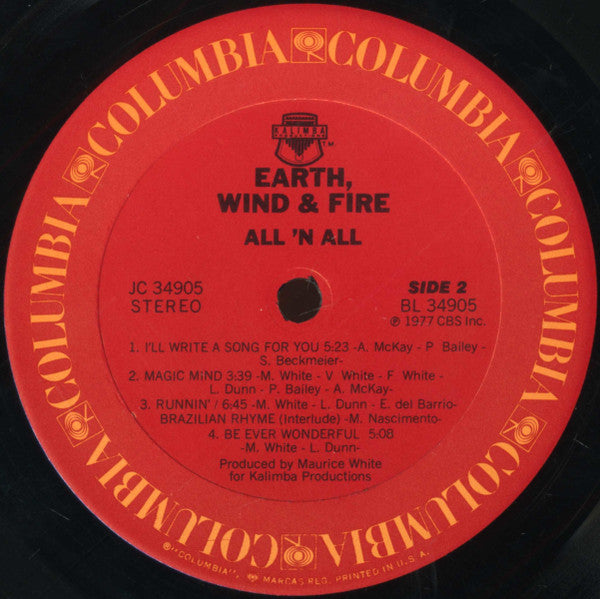 Earth, Wind & Fire : All 'N All (LP,Album,Stereo)