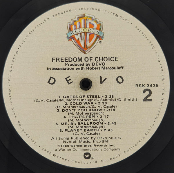 Devo : Freedom Of Choice (LP,Album)