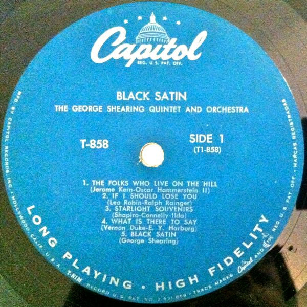 George Shearing Quintet, The : Black Satin (LP,Album,Mono)