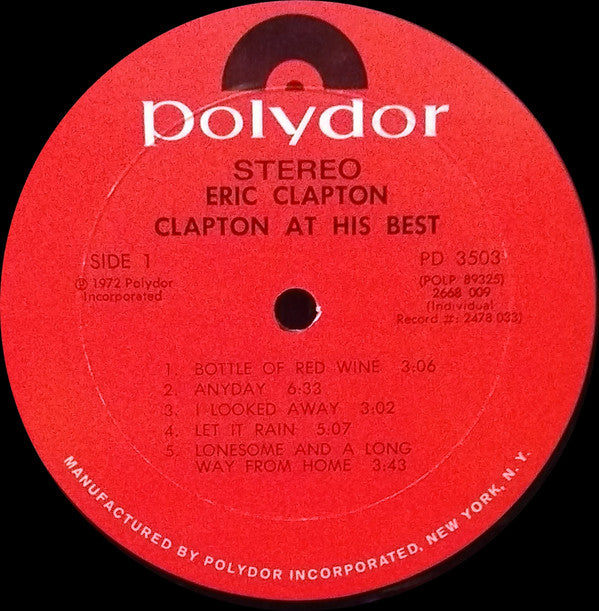 Eric Clapton : At His Best (LP,Compilation)