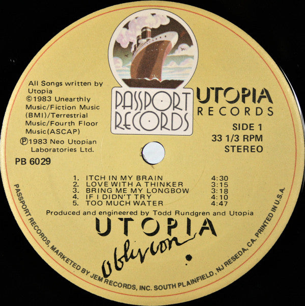 Utopia (5) : Oblivion (LP,Album)