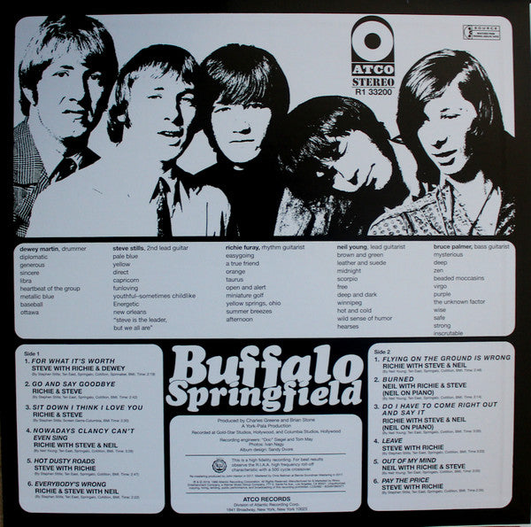 Buffalo Springfield : Buffalo Springfield (LP,Album,Limited Edition,Reissue,Remastered,Stereo)