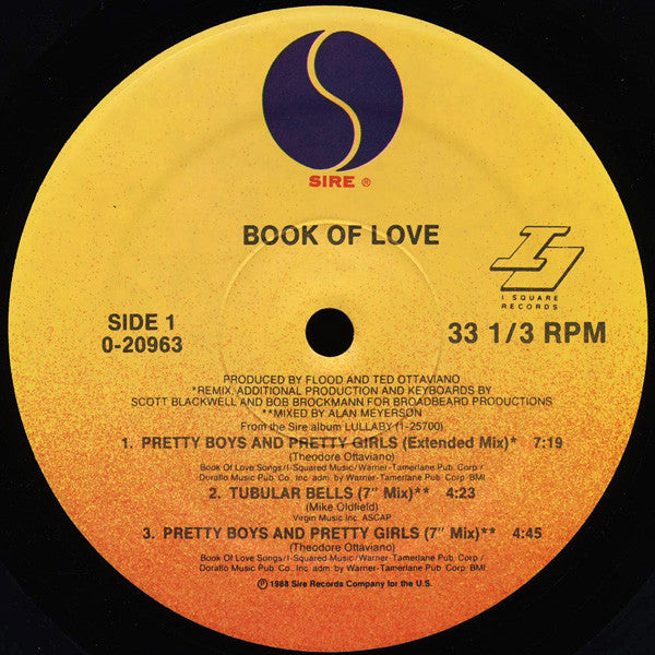 Book Of Love : Pretty Boys And Pretty Girls / Tubular Bells (12",Maxi-Single,33 ⅓ RPM)