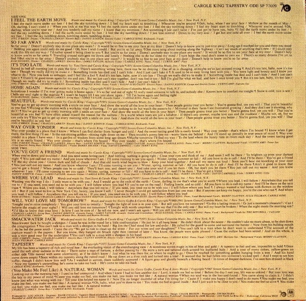 Carole King : Tapestry (LP,Album,Stereo)