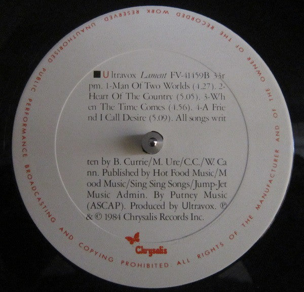 Ultravox : Lament (LP,Album)