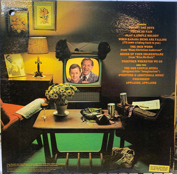 Tony Randall (3) And Jack Klugman : The Odd Couple Sings (LP,Album,Promo,Stereo)