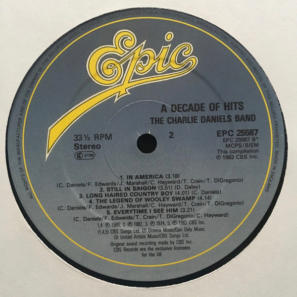 Charlie Daniels Band, The : A Decade Of Hits (LP,Compilation)