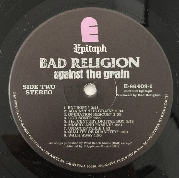 Bad Religion : Against The Grain (LP,Album,Reissue,Stereo)