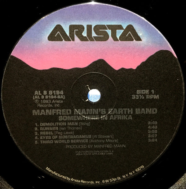 Manfred Mann's Earth Band : Somewhere In Afrika (LP,Album)