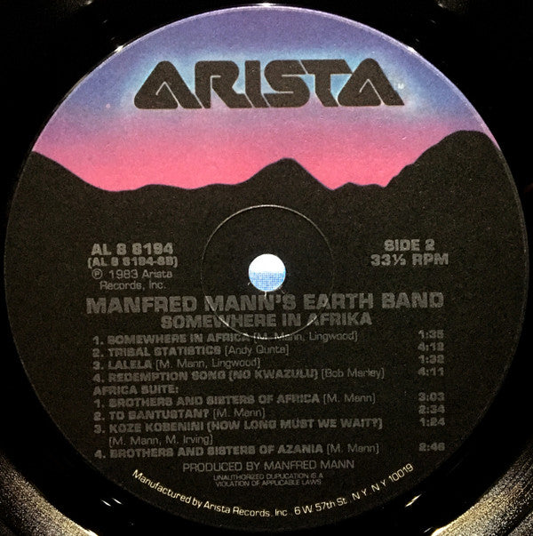 Manfred Mann's Earth Band : Somewhere In Afrika (LP,Album)