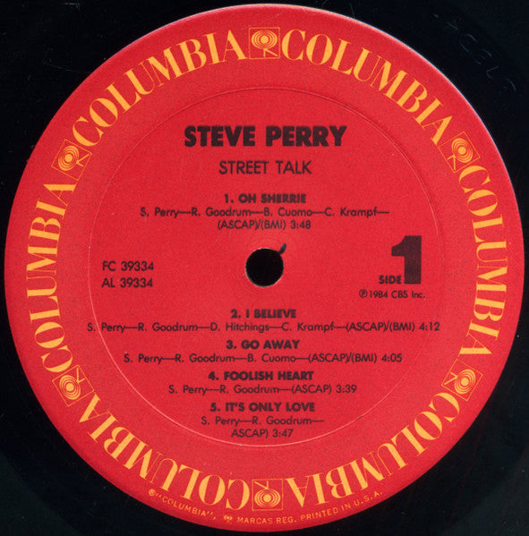 Steve Perry : Street Talk (LP,Album,Stereo)