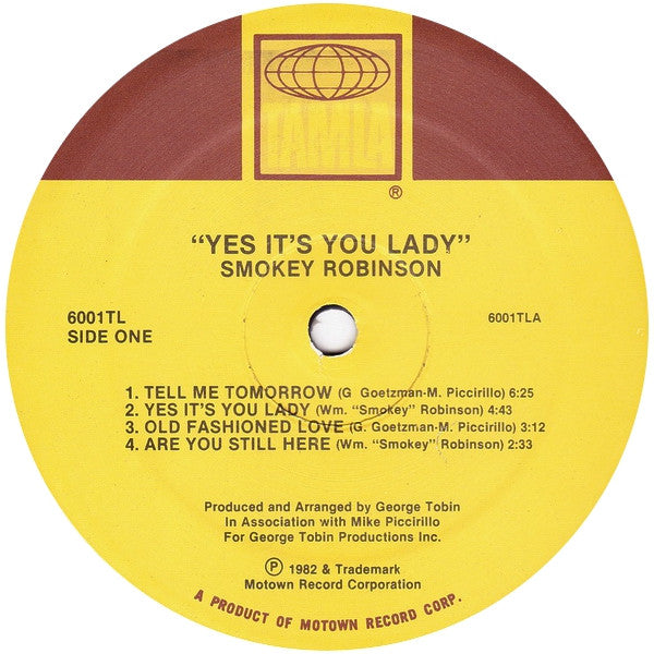 Smokey Robinson : Yes It's You Lady (LP,Album)