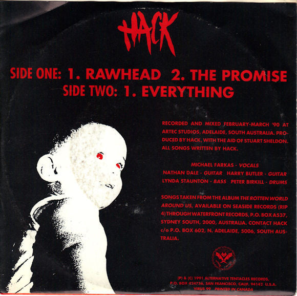 Hack (3) : Rawhead (7",33 ⅓ RPM,Single)