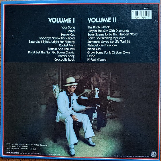 Elton John : Greatest Hits (Volumes One And Two) (LP,Compilation,Club Edition)