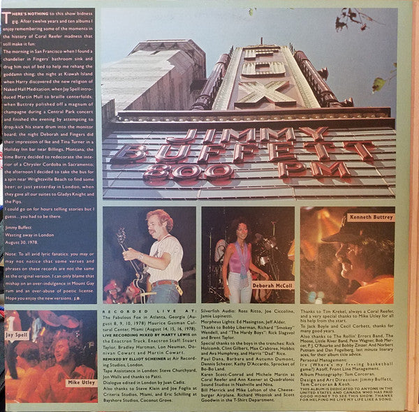 Jimmy Buffett : "You Had To Be There" - Recorded Live (LP,Album)