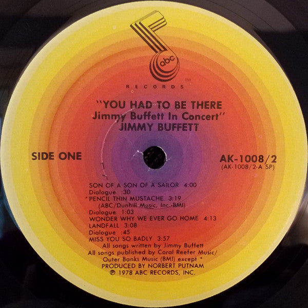 Jimmy Buffett : "You Had To Be There" - Recorded Live (LP,Album)
