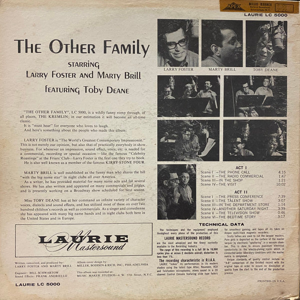 Larry Foster And Marty Brill : The Other Family (LP,Album)