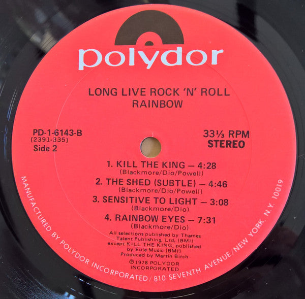 Rainbow : Long Live Rock 'N' Roll (LP,Album)
