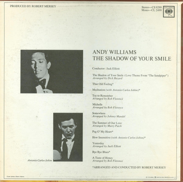 Andy Williams : The Shadow Of Your Smile (LP,Album,Stereo)