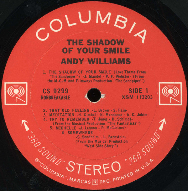 Andy Williams : The Shadow Of Your Smile (LP,Album,Stereo)