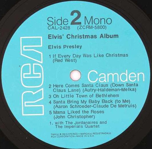 Elvis Presley : Elvis' Christmas Album (LP,Album,Mono)