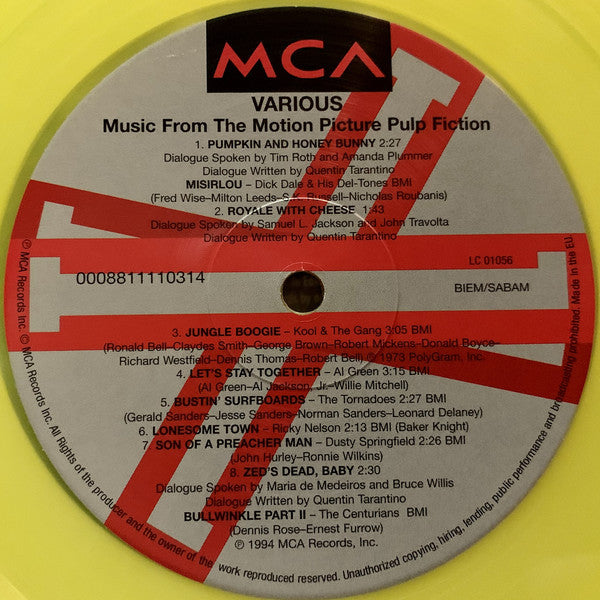 Various : Pulp Fiction: Music From The Motion Picture (LP,Compilation,Limited Edition,Reissue,Repress)