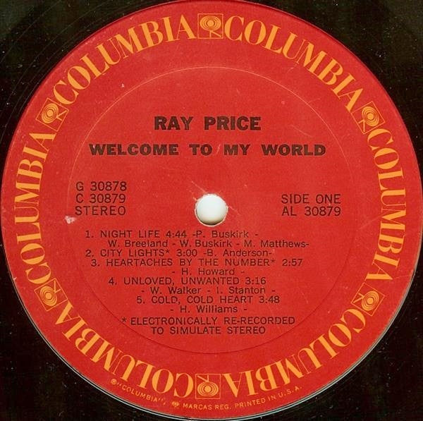 Ray Price : Welcome To My World (LP,Compilation)