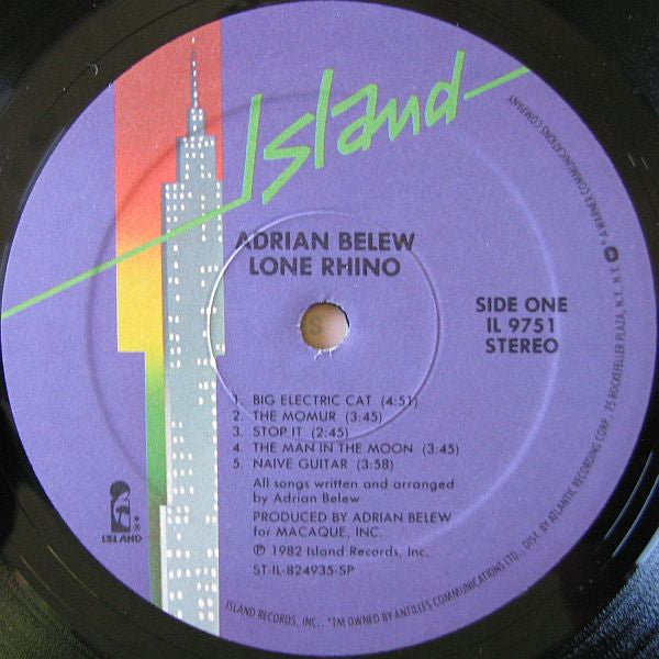 Adrian Belew : Lone Rhino (LP,Album)