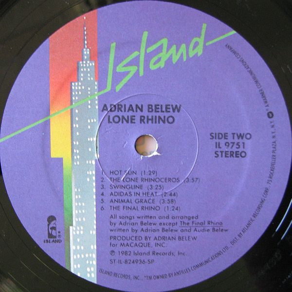 Adrian Belew : Lone Rhino (LP,Album)