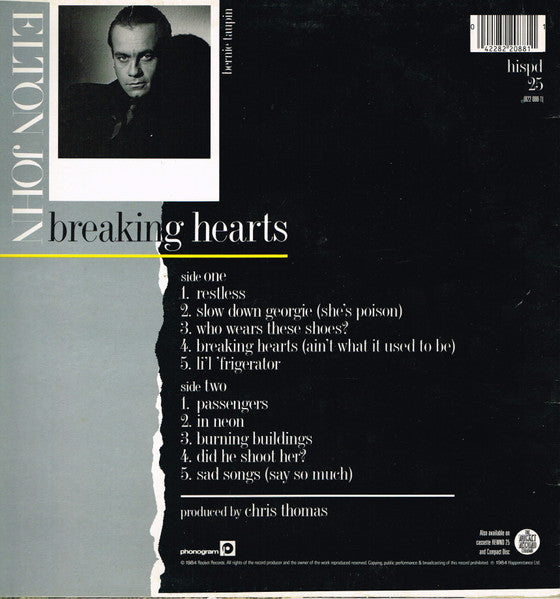 Elton John : Breaking Hearts (LP,Album)