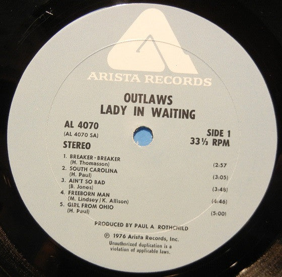 Outlaws : Lady In Waiting (LP,Album)