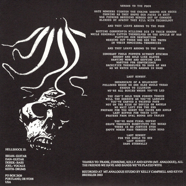 Hellshock : Arrows To The Poor / Last Sunset (7",33 ⅓ RPM)