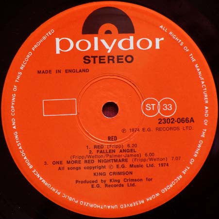 King Crimson : Red (LP,Album,Reissue)