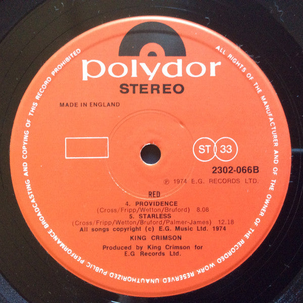 King Crimson : Red (LP,Album,Reissue)