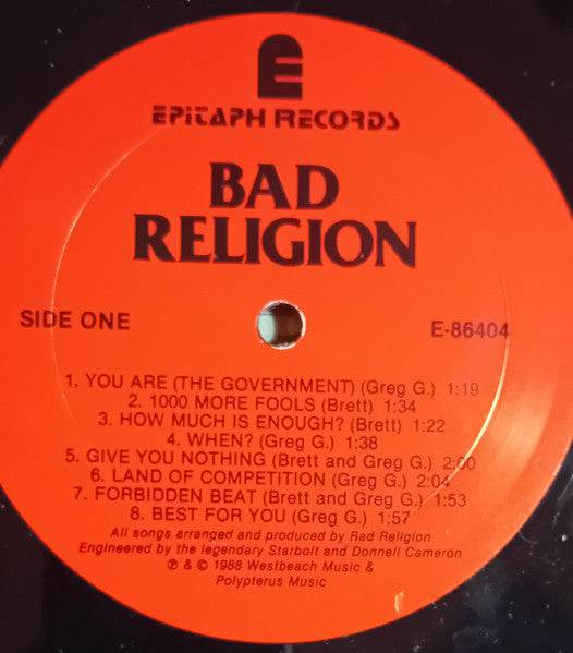 Bad Religion : Suffer (LP,Album,Reissue)