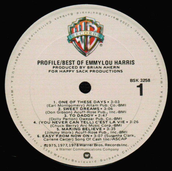 Emmylou Harris : Profile / Best Of Emmylou Harris (LP,Compilation)