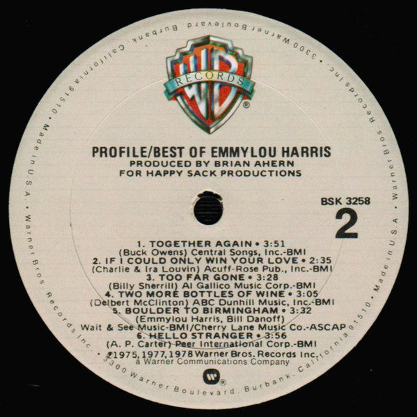 Emmylou Harris : Profile / Best Of Emmylou Harris (LP,Compilation)