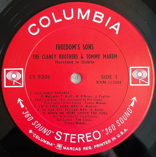 Clancy Brothers & Tommy Makem, The : Freedom's Sons (LP,Album,Stereo)