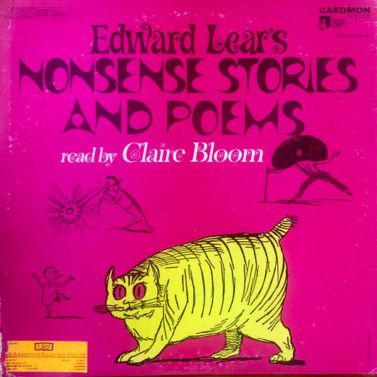 Edward Lear (2) Read By Claire Bloom : Edward Lear's Nonsense Stories And Poems (LP)
