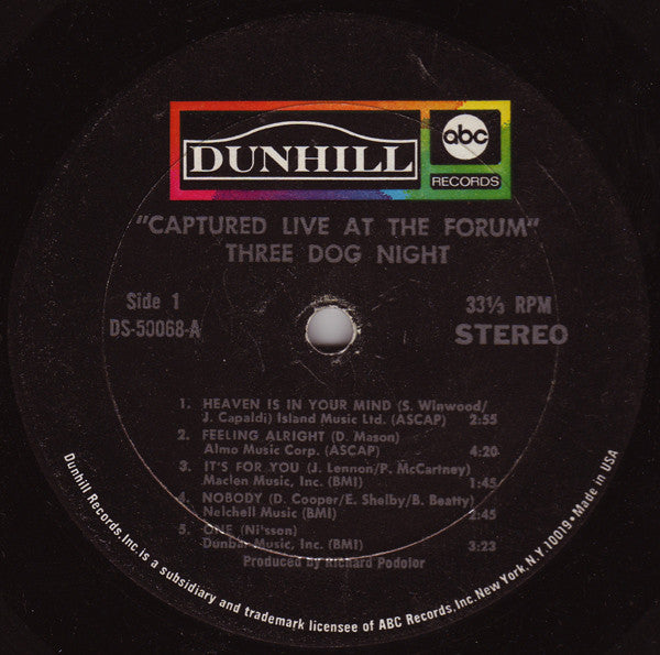 Three Dog Night : Captured Live At The Forum (LP,Album)