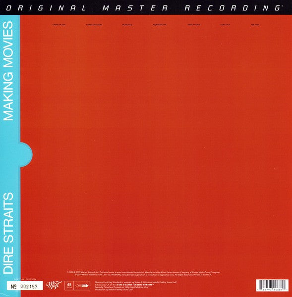 Dire Straits : Making Movies (12",45 RPM,Album,Numbered,Reissue,Remastered,Special Edition,Stereo)